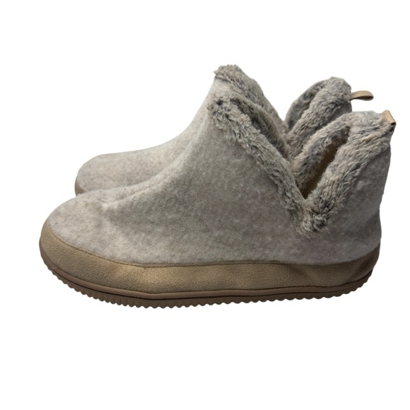 Dlux‎ by Dearfoams Cozy Women's Beige & Gray Booties Slip-On Shoes Size XL - Picture 3 of 10